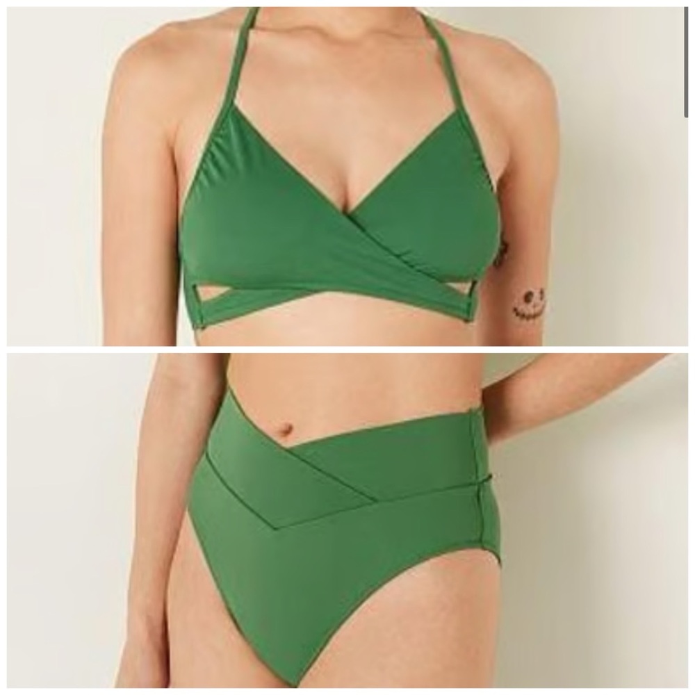 High Waisted & Wrap Bikini in Soft Pine by Victoria’s Secret/Pink